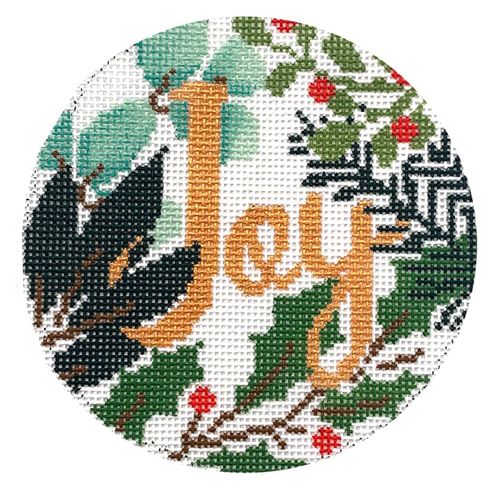 LL-ORN-06W - Bontanical Joy Ornament - White/Gold