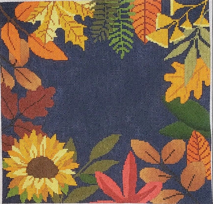 LL-PW-11 - Blue Sunflower Botanical Pillow Blank
