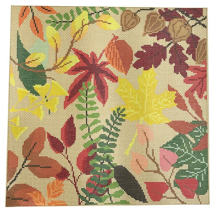LL-PW-1101 - Botanical PIllow Autumn Leaves Burlap