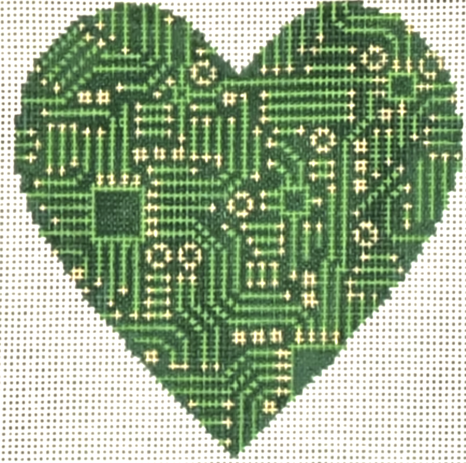 LL-ORN-38 - Circuit Board Heart Ornament