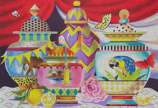 MC433 - Urns with Lemons and Butterflies
