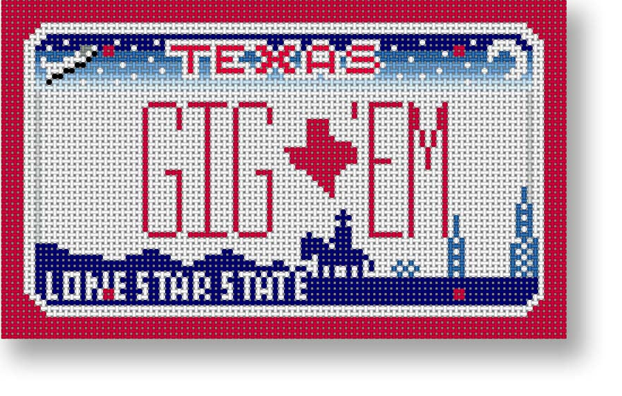 SA-ML41 - Gig 'Em Texas Mini-License Plate
