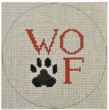 KK-O111 - Woof and Paw Print - Black and Red