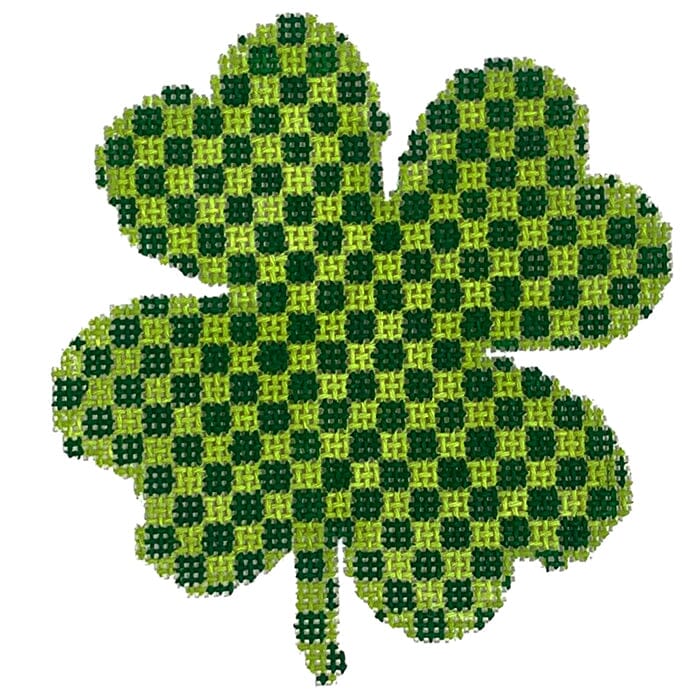 KK-O185 - Checkered Green Shamrock Ornament