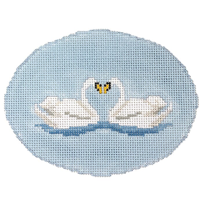 KK-O217 - Kissing Swans on Blue