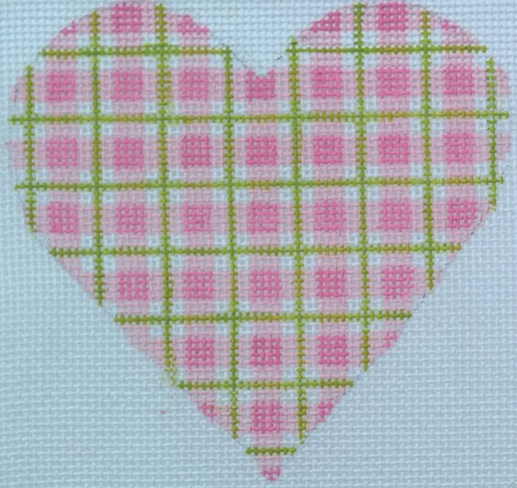 OM-13 - Mini Heart - Plaid - Pinks with Lime