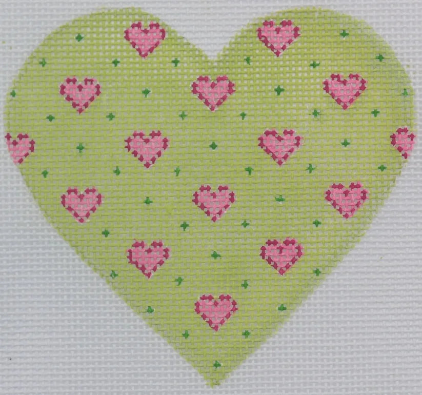 OM-14 - Mini Heart - Baby Hearts - Pinks on Lime