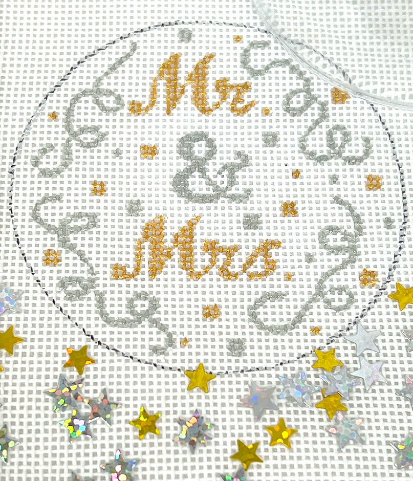 OMD-42 - Clear Dome and Confetti - Mr & Mrs
