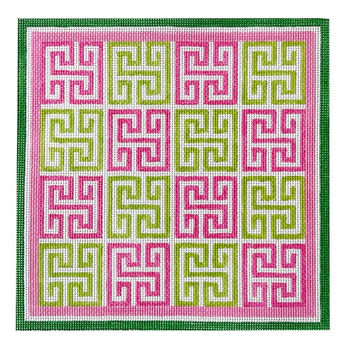 KK-P154 - Greek Square Key Pinks and Greens