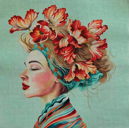 PE256 - Lady with Flowers