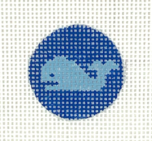 PKR-20 - Light Blue Whale on Royal Blue Key Ring Insert