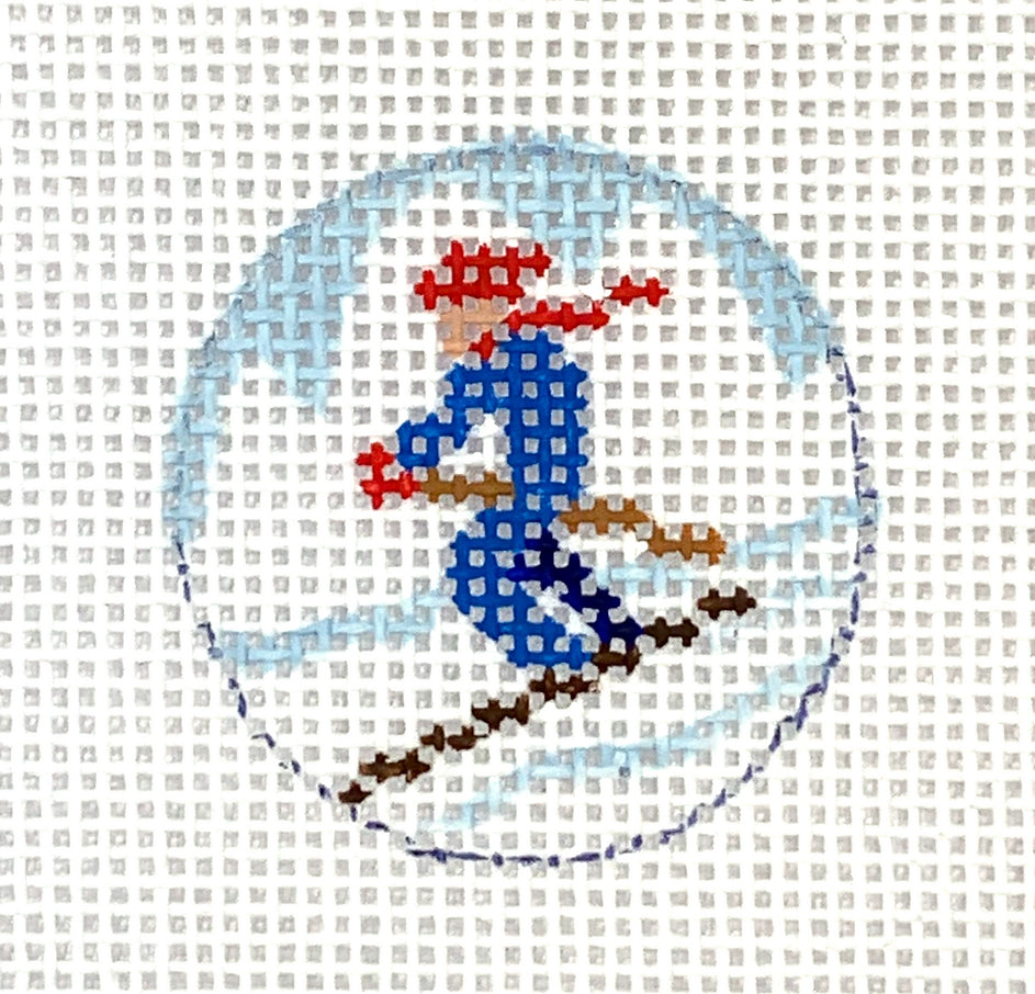 PKR-37 - Downhill Skier on Mountain Key Ring Insert