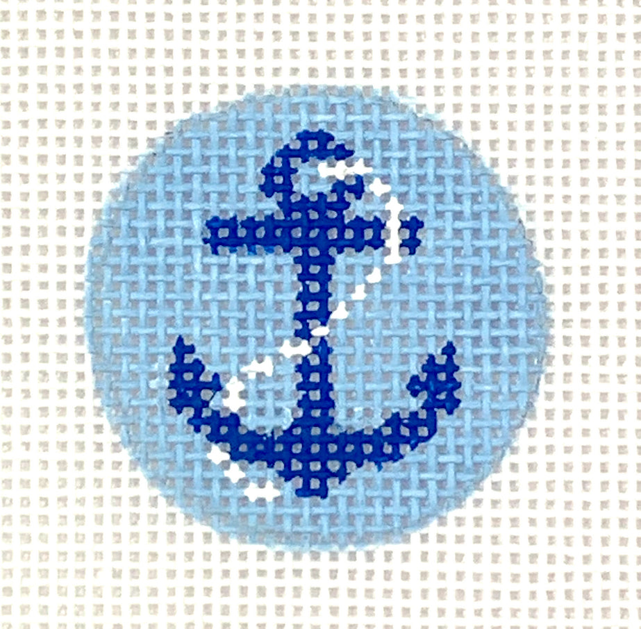 PKR-39 - Anchor with Rope Blue and White on Sky Key Ring Insert