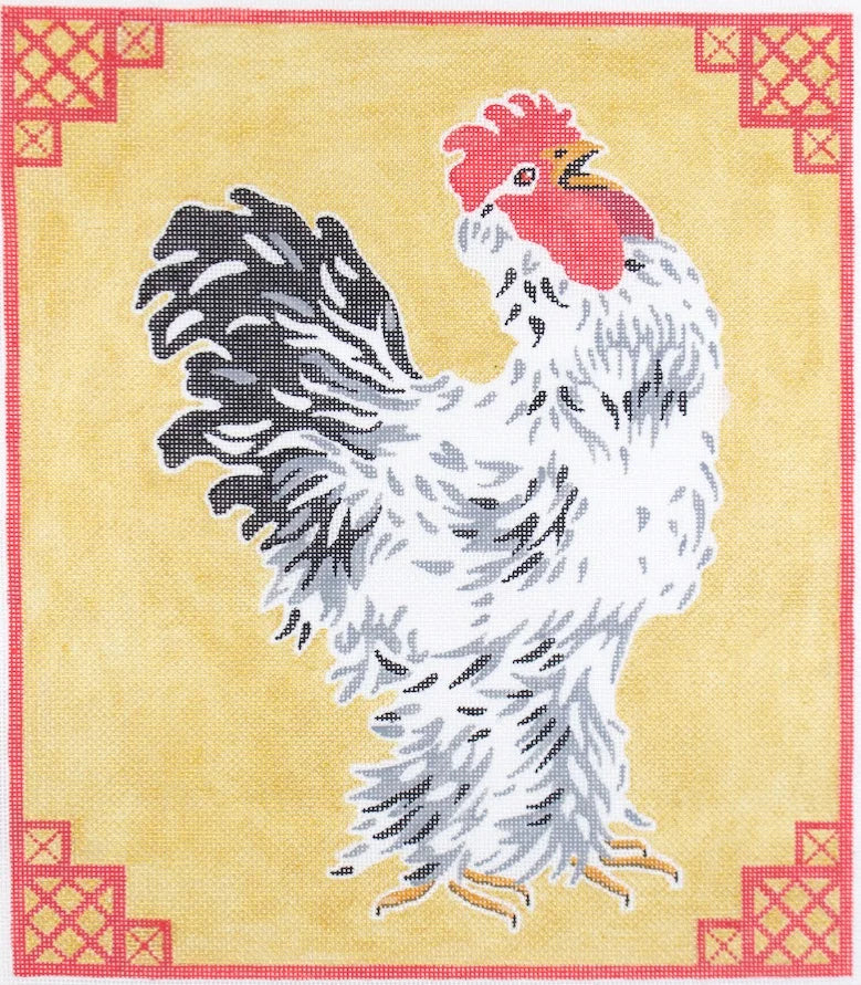 PL-399 - Rooster on Rich Gold with Chinoiserie Border #1