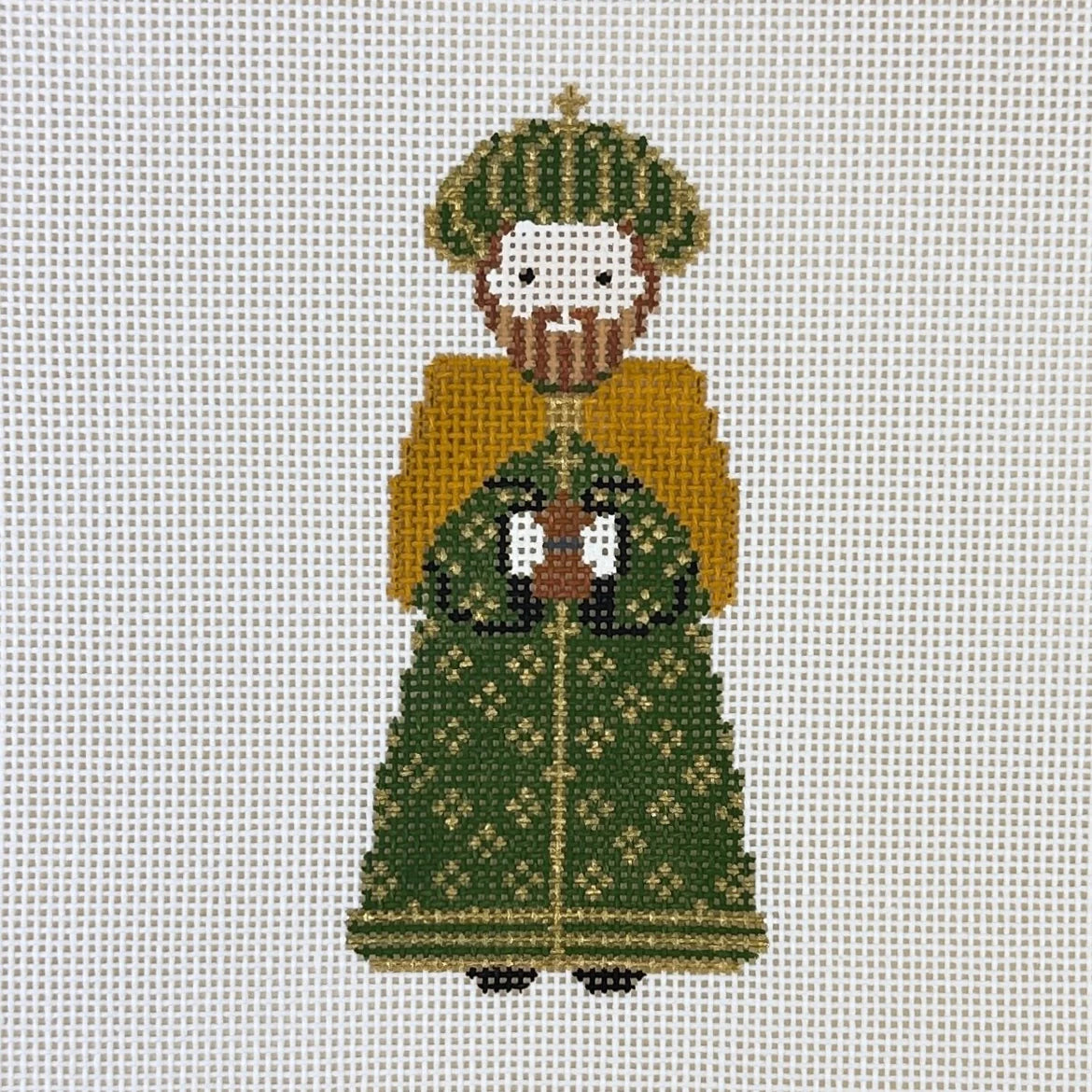 PT302 - Nativity: Wiseman in Green & Gold Coat
