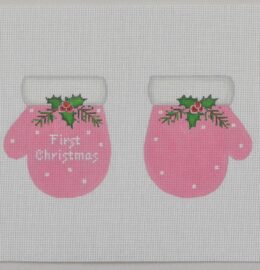 MT03 - First Christmas Mitten Ornament - Pink