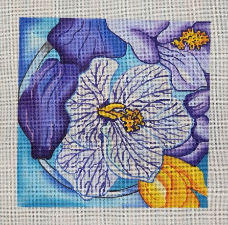 R1241 - Purple Flower Square