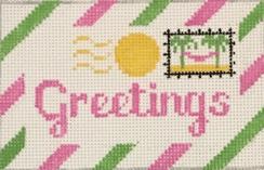 RD 389 - Pink and Green Greeting Passport Insert