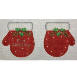 MT01 - First Christmas Mitten Ornament - Red