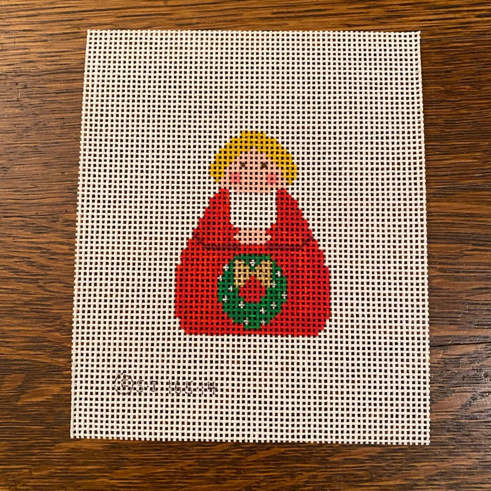 S-I-16514 - Red Angel with Green Wreath