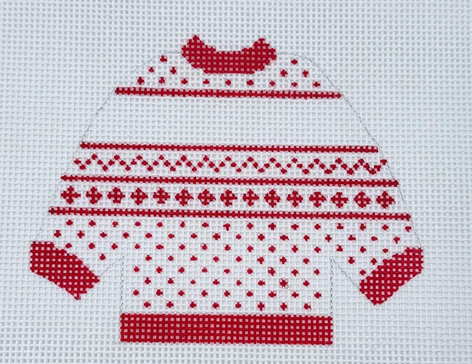 SI1-39 - Red and White Pullover