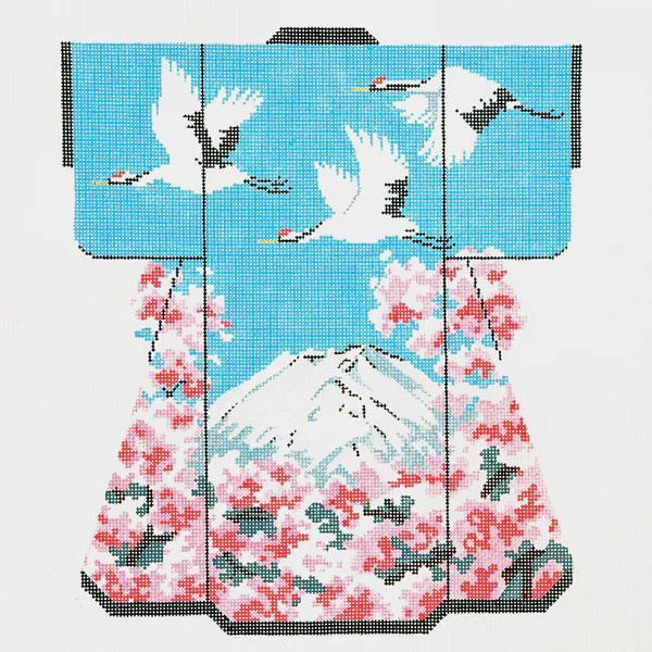 SPM325 - Fuji Mountain & 3 Cranes Large Kimono