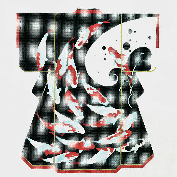 SPM330 - Koi on Black Large Kimono