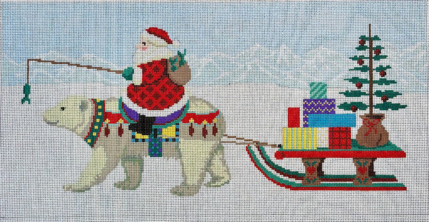 SR1158 - Santa Riding Polar Bear with Sled