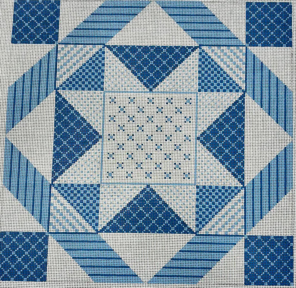 SR1682 - Denim Patchwork Star - 14" Quilt