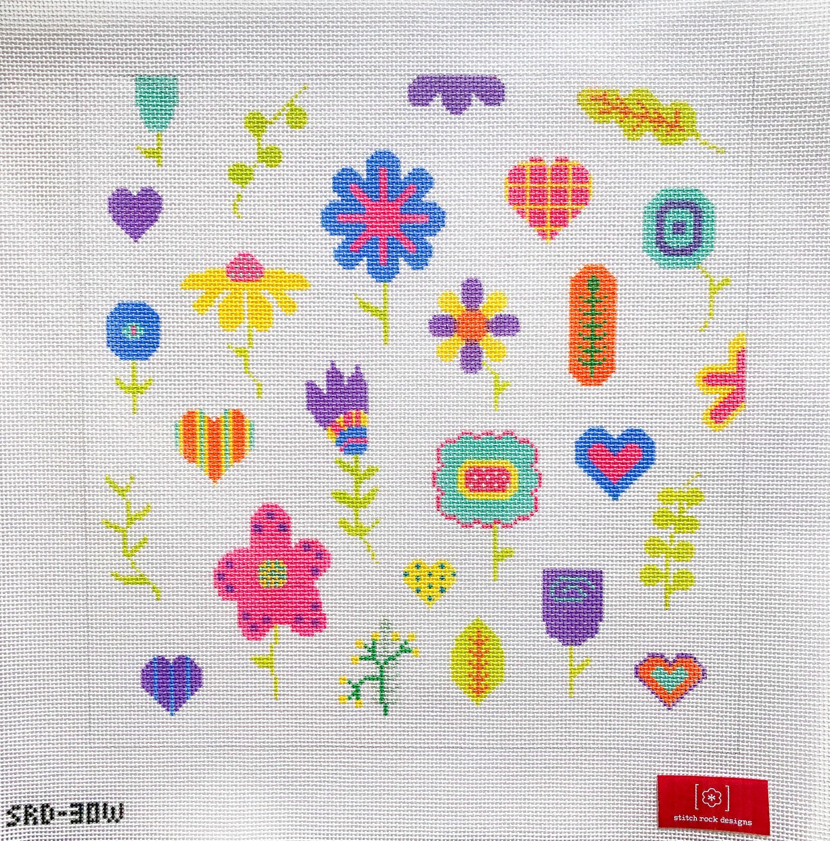 SRD-30W - Scandinavian Floral Pillow - White