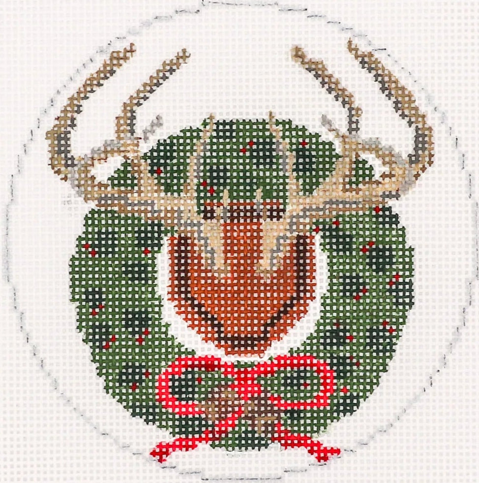 SS67 - Whitetail Antlers with Holly Wreath