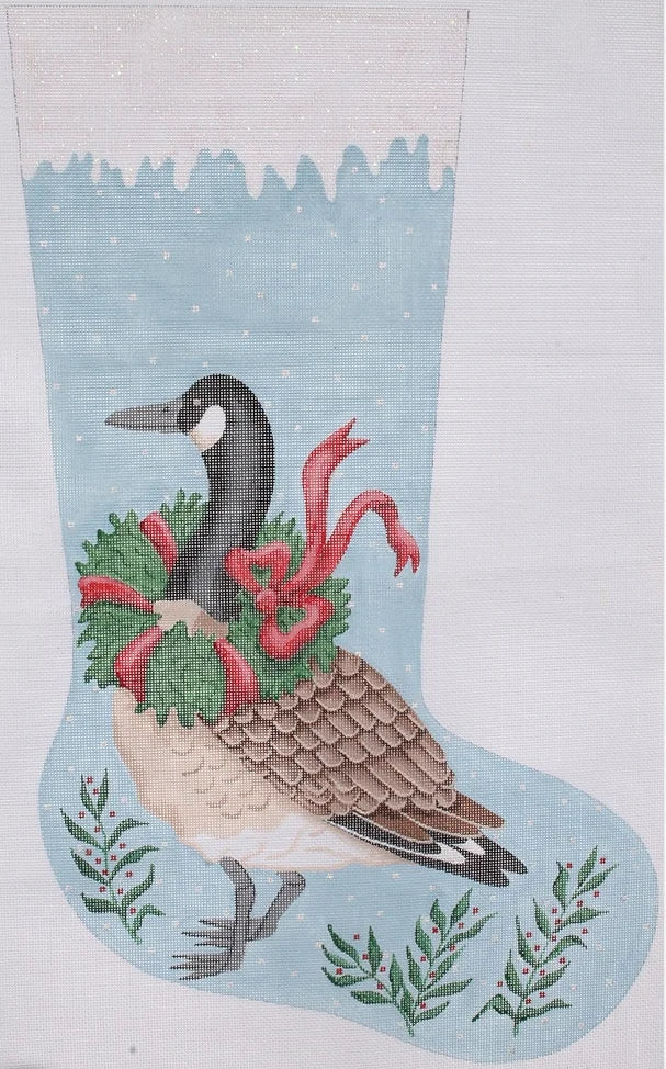 STK-04 - Stocking - Canada Goose with Wreath