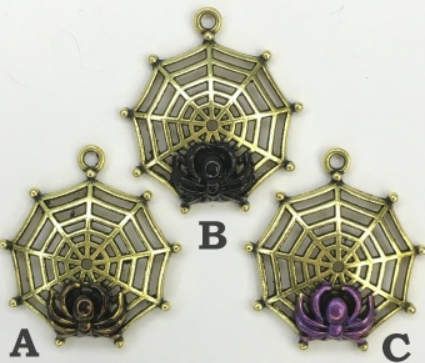 1699 - Spider in Web Charm
