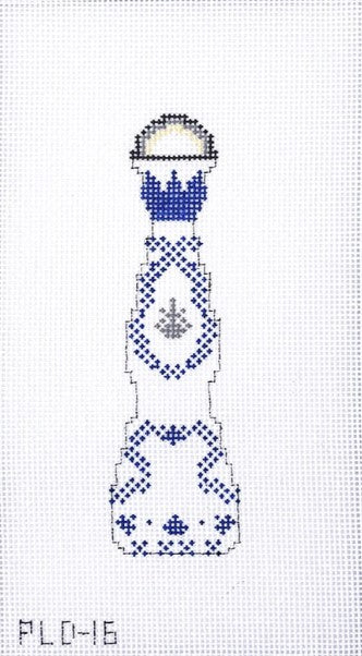 Blue & White Tequila Bottle