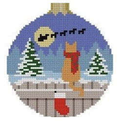 7214 - Cat Waiting Snow Globe