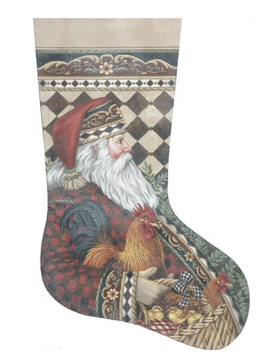 TTAXS376 - Santa and Rooster Stocking