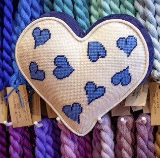 159B - Heart Pillow - Blue