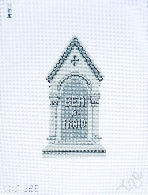 Headstone Needlepoint Canvas - "Bea A. Fraid"