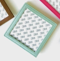 Square Leather Coaster - Planet Earth