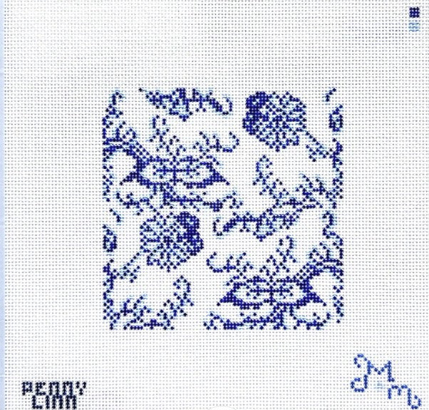 Blue & White Floral Square