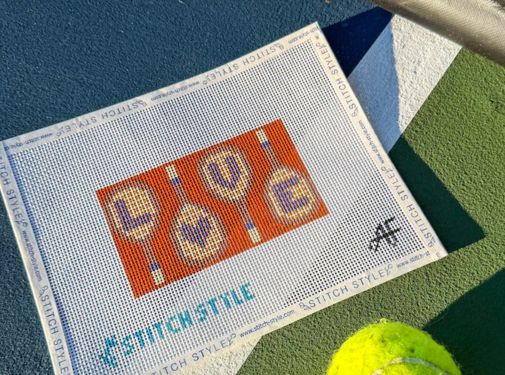 AF413 - Tennis Racket Love Plum Letters