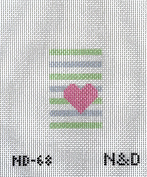 ND-68 - Heart and Stripes Luggage Tag Insert