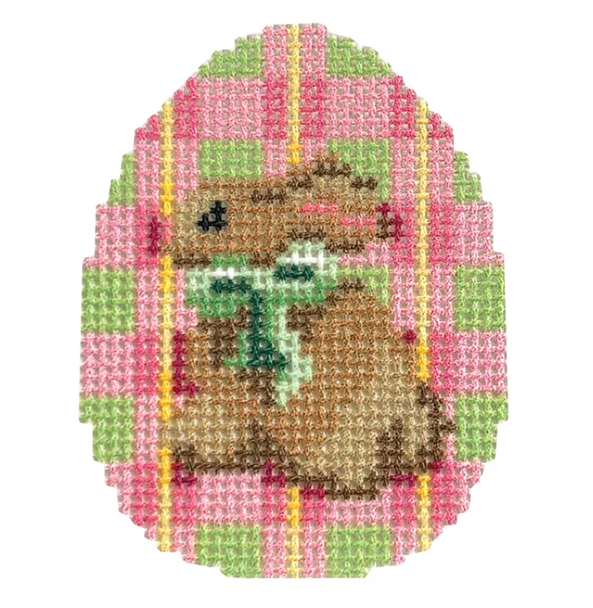 NTG TS445 - Tan Bunny/Pink Plaid Mini Egg