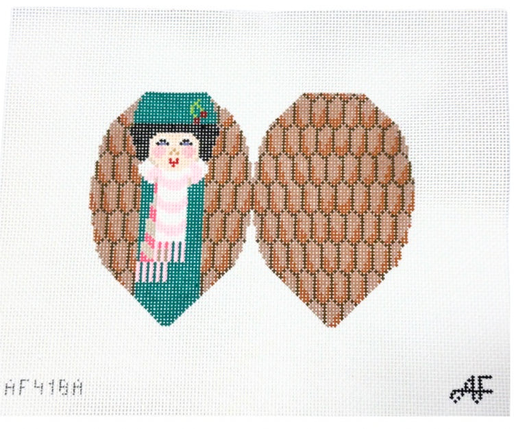 AF418A - Double Sided Pinecone Lady