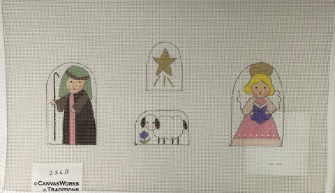 356B - Shepherd, Angel, Lamb and Star Nativity