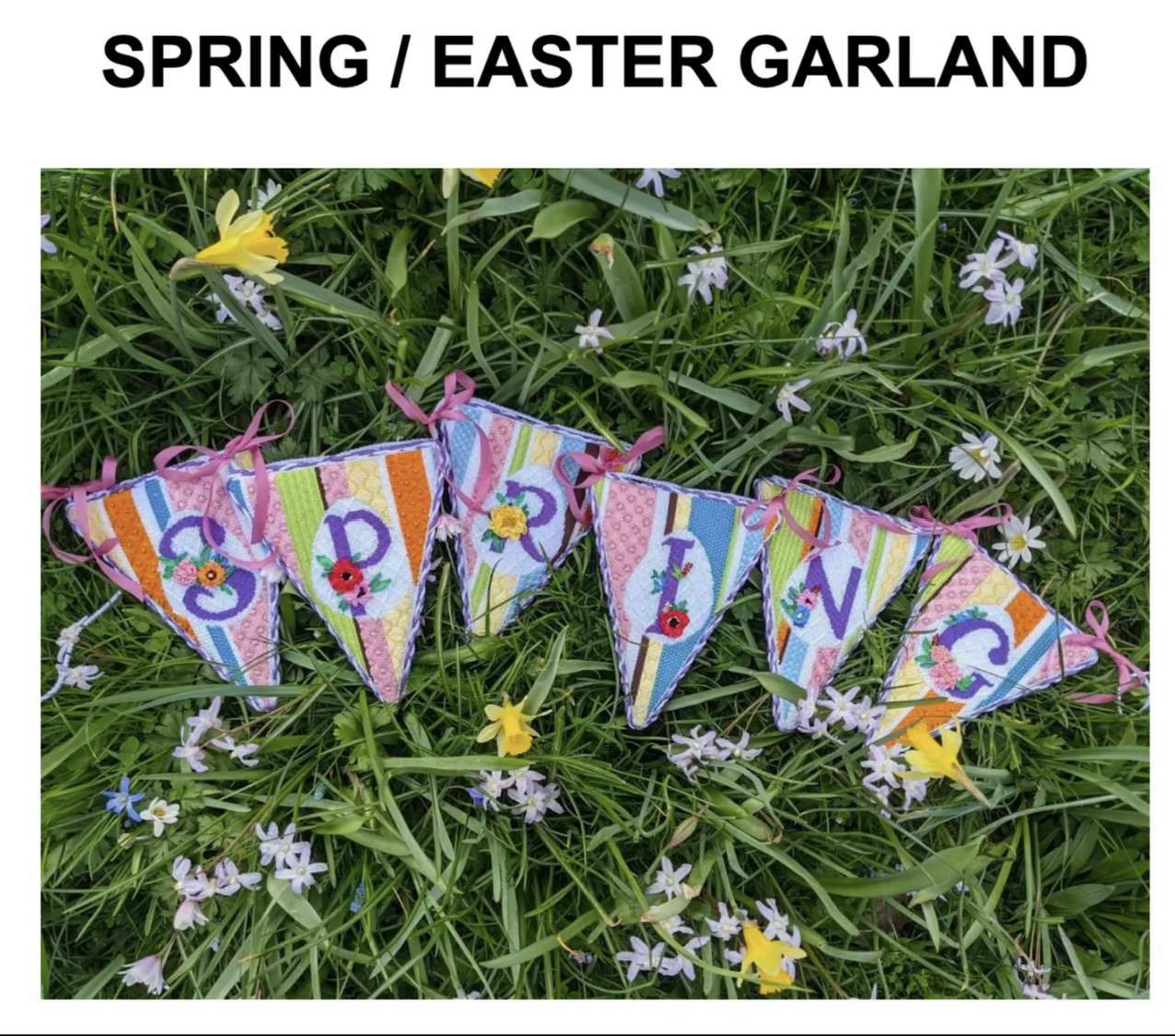Stitch Guide ONLY for LL-BUN-Spring Garland (6 canvases)