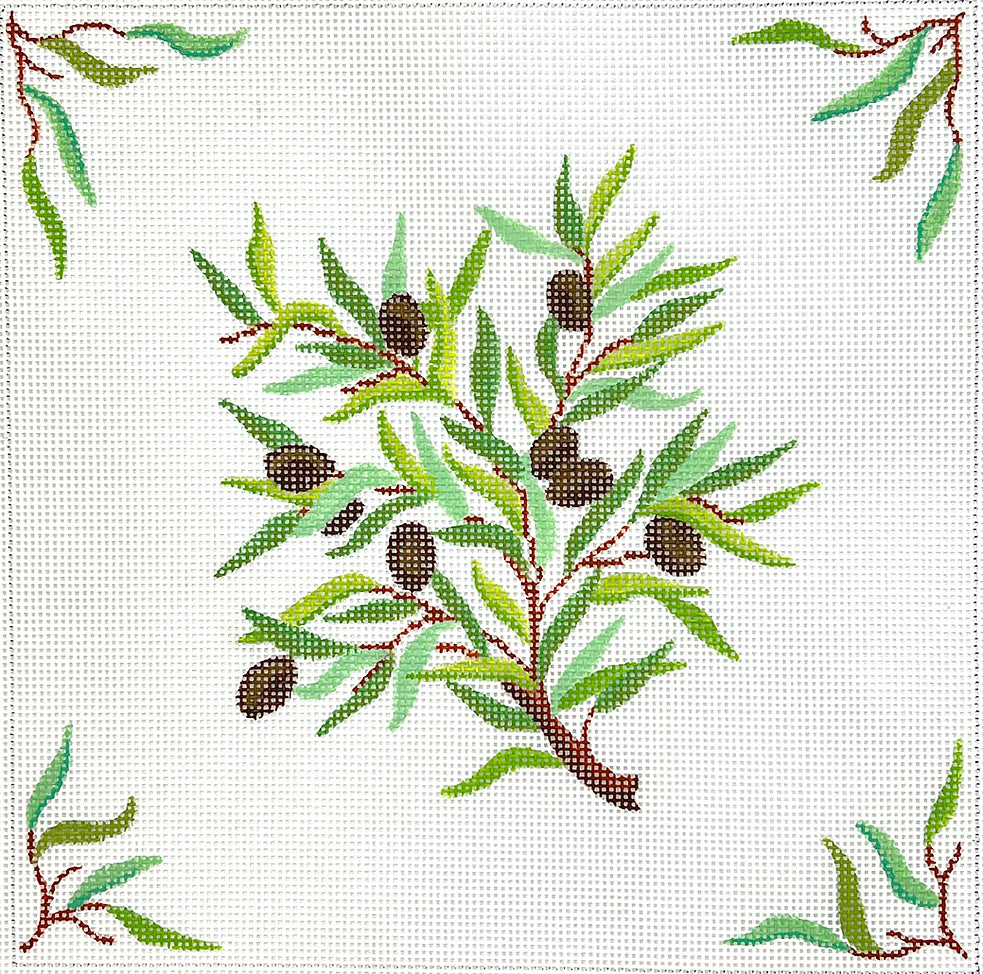 TEF-09 - Tefillin Bag - Olive Branch with Olive Branch Border