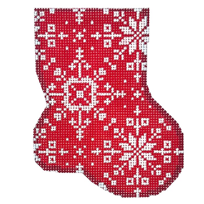 NTG TS349 - Red Snowflake Mini Sock Ornament
