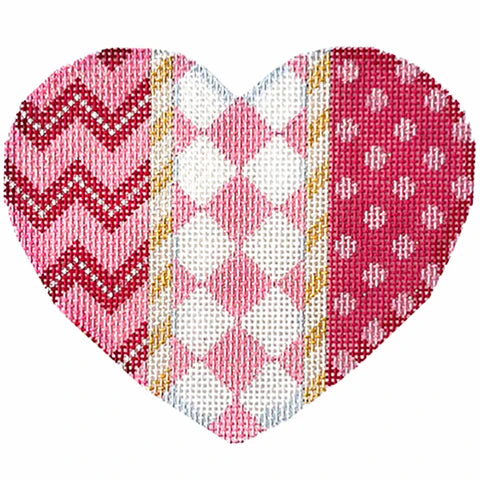 NTG TS538 - Chevron/Harlequin/Dots Large Heart