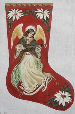 TTAXS300 - Angel and Poinsettia Stocking